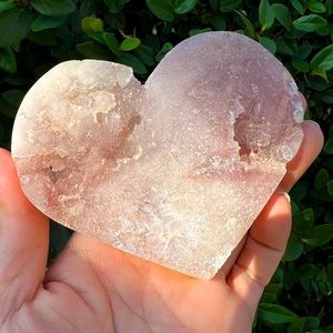 Druzy Pinky Amethyst PA Heart Carving